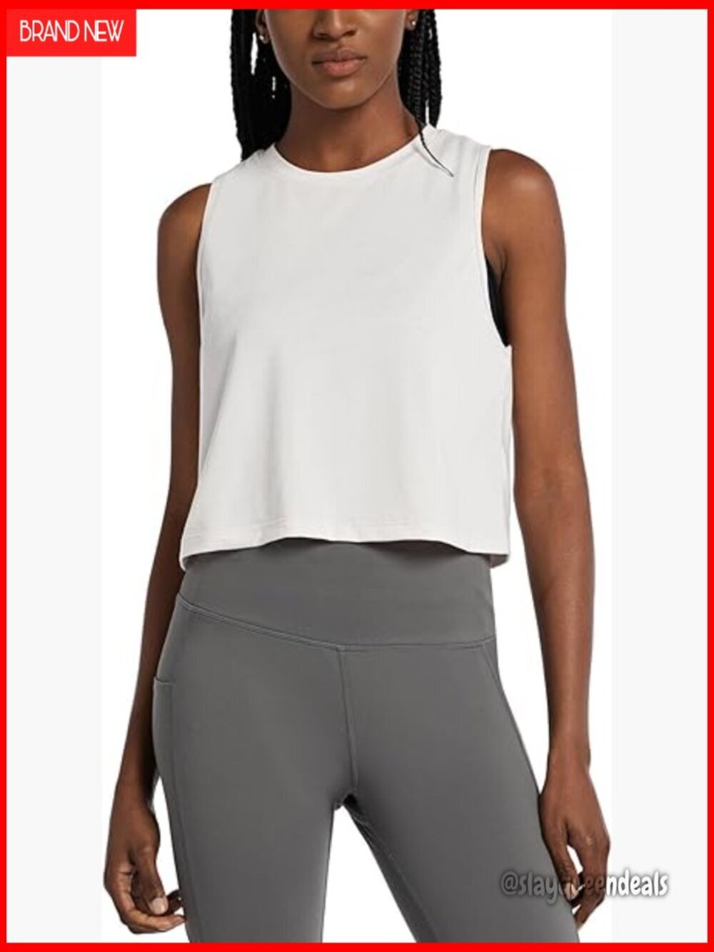 Crop Tank Top Quick Dry Athletic Gym Yoga Loose Fit Sleeveless Shirt